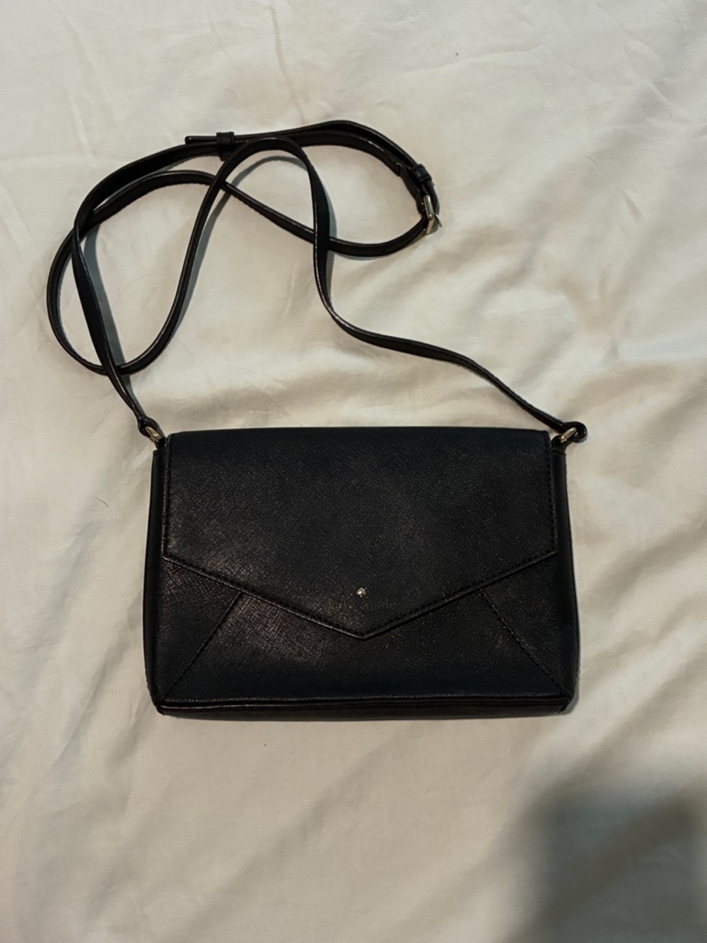 kate spade Black Leather Envelope Crossbody Bag